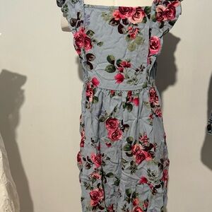 Place Blue and Red Floral Dress